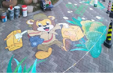 木里夏季画地面彩绘会遇到的问题