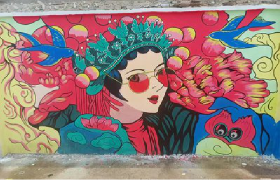 木里墙体彩绘-网红墙