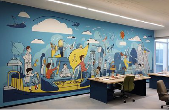 木里办公室墙绘的特点。