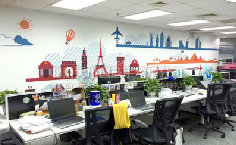 木里教你设计办公室墙绘的方法。