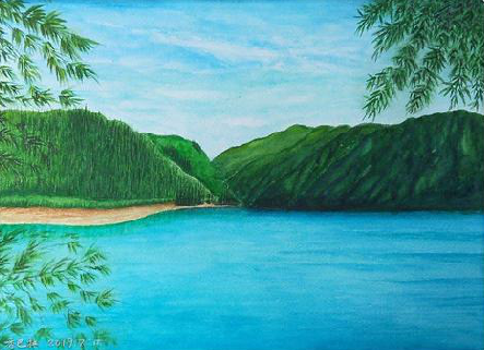 木里在墙绘中，如何绘画绿水青山？